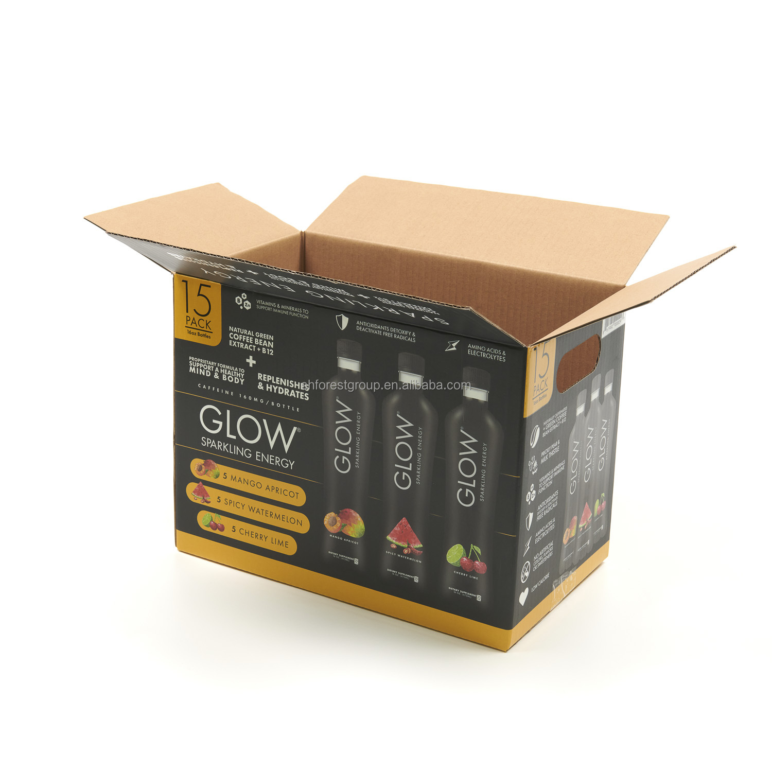 Industry Black Corrugated Cardboard Shipping Fruit Box With Custom Size