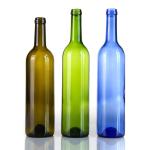 Recycled Bordeaux 750ml Amber Green Glass Wine Bottle With Lids