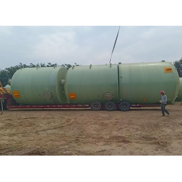 10000 Gallon Fiberglass FRP Horizontal Tank For Water Oil Gasoline Acid Alkali