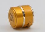 Gold 1 Oz 2 Oz 4 Oz Glass Cosmetic Jars , Makeup Sample Containers Aluminum