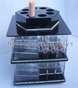 China Tabletop Lipstick Acrylic Display Case Cosmetics Store Rotating Acrylic Display Stand on sale