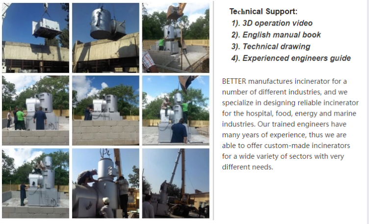 Secondary Combustion Incinerator Waste Treatment Equipment for Video Outgoing-Inspection