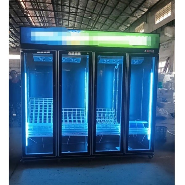 2140L Drinks Beverage Display Cooler Custom Swing Door with Tricolour Light