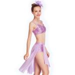 Side Cutoff Skirt Sequin Short Undermeath Top Straps Pinched at Front Centre