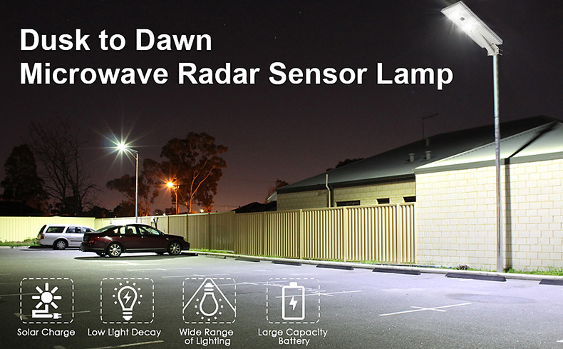 Electric Integrated Led Solar Street Light 200w Ip65 4 Heads 1070x300x50mm