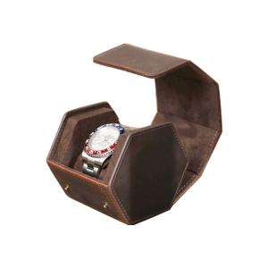 Wholesale Custom Logo Genuine Leather Watch travel Box Organizer Hexagon Watch Roll For Wrist Watch from china suppliers