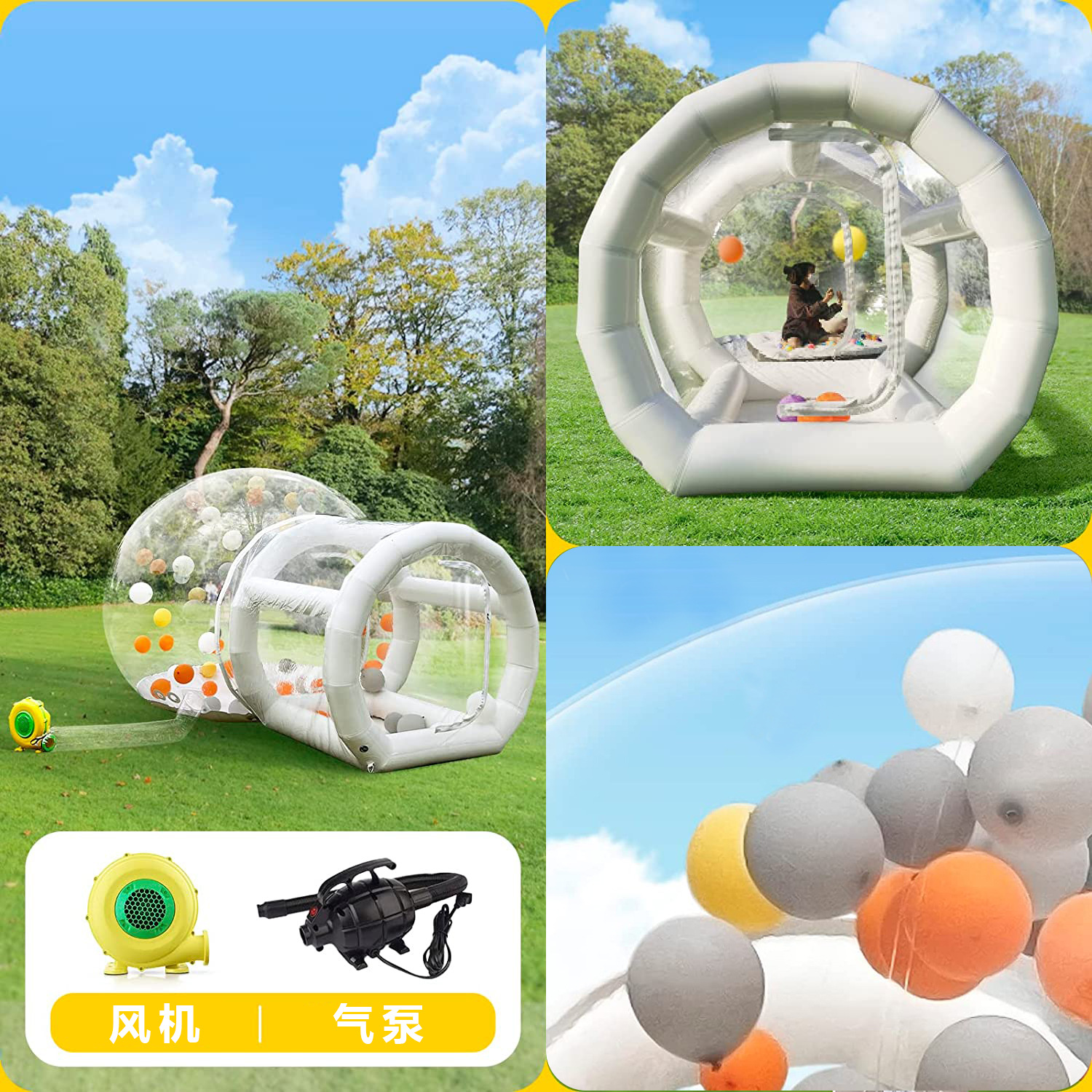 Inflatable Transparent Bubble House Tent 5m Customize Logo Size