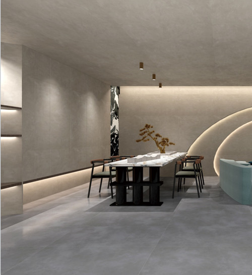 Large Format Cement Look Floor Tiles Porcelain Matte Dark Structure 60*120cm