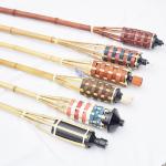Halloween Decoration Bamboo Tiki Torches Refillable Replacement Metal Oil