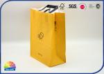350g Orange Shopping Kraft Paper Gift Bags With Paper Handle Customized Logo