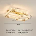 Luxury Living Room Smart Led Chandelier Modern Hall Glossy K9 Crystal Ceiling
