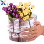 Waterproof Acrylic Flower Box Makeup Organizer Holder Round Shape ROHS Approval