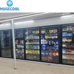 Scroll Compressor Silver Glass Door Walk In Cooler Or Freezer For Supermarket