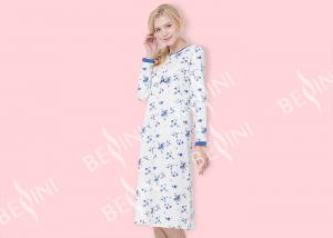 Wholesale European Style Ladies Night Dresses Sleepwear Round Neck Lace Trimmed from china suppliers