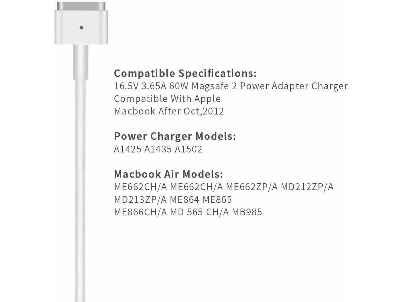 White Apple 60w Magsafe 2 Power Adapter For Macbook Pro With Retina Display