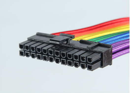 Rainbow Color Power Supply Cable Extension Cord PSU Braided Extension Cable Kits 18AWG Elbow Data Cable Computer