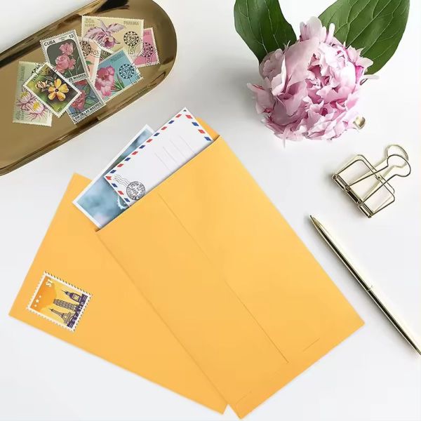 Recycled Custom Logo Printing Kraft Paper Envelopes Self Adhesive Customized Color