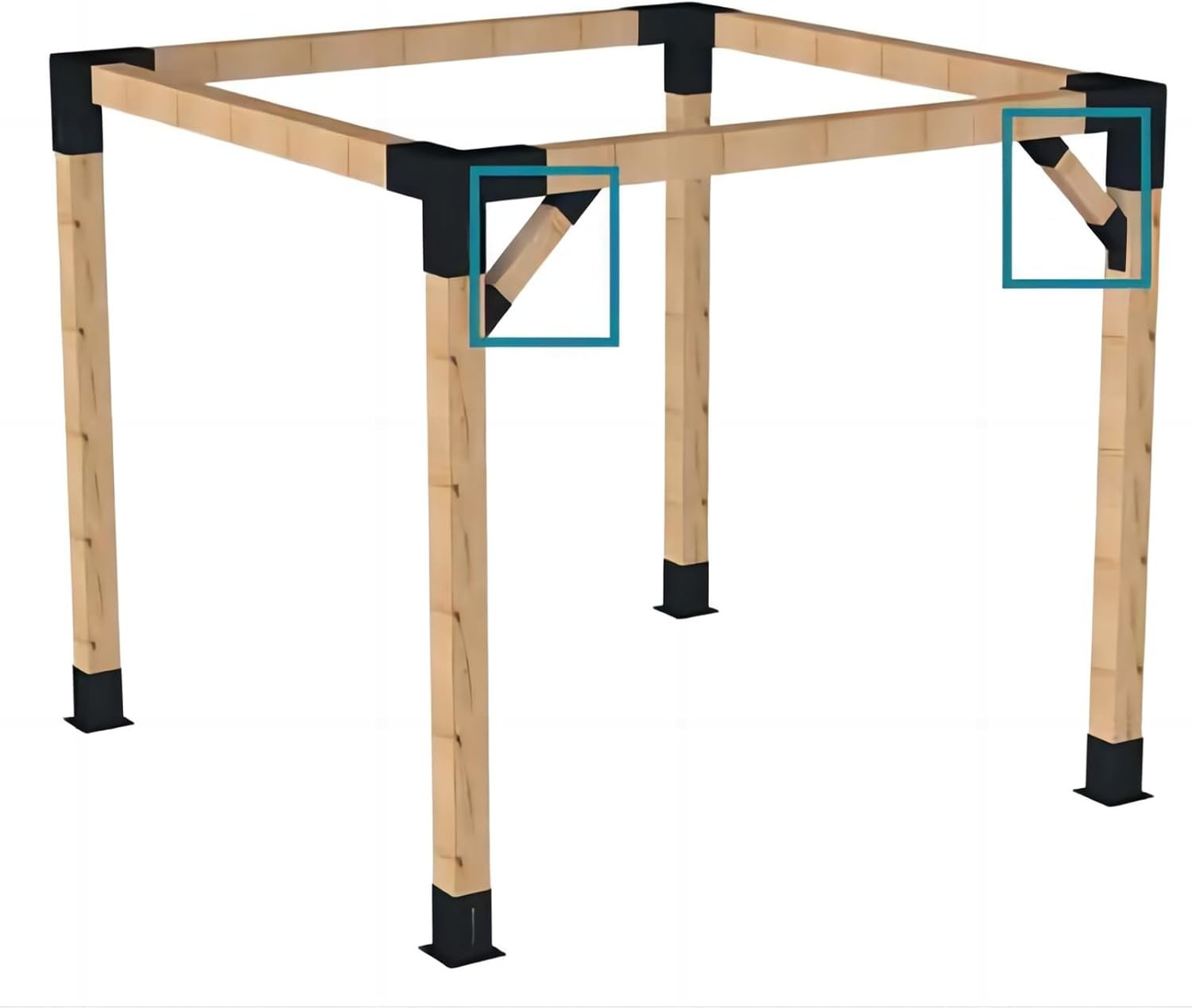 Pergola Kit With 3-Way Brackets For 4"x 4" Actual 3.6" X 3.6" Lumber DIY Pergola Brackets