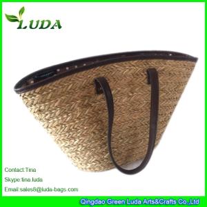 Wholesale LUDA Large Seagrass Straw Handbags With PU Binding from china suppliers