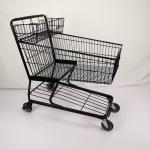 100L Customized Metal Shopping Trolley Flat Basket American Black Shopping