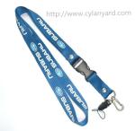 Colored yarn woven striped rainbow lanyards, printed logo dyed yarn woven
