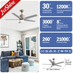 52-Inch Satin Nickel Ceiling Fan With 5 MDF Blade DC Motor