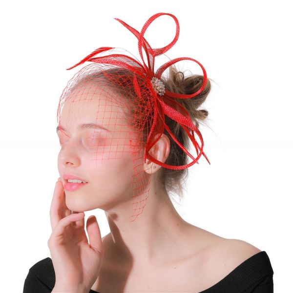 Dyed Party Decoration Sinamay and Veil Fascinator with Headband Perfect Shipping via DHL UPS FEDEX EMS TNT