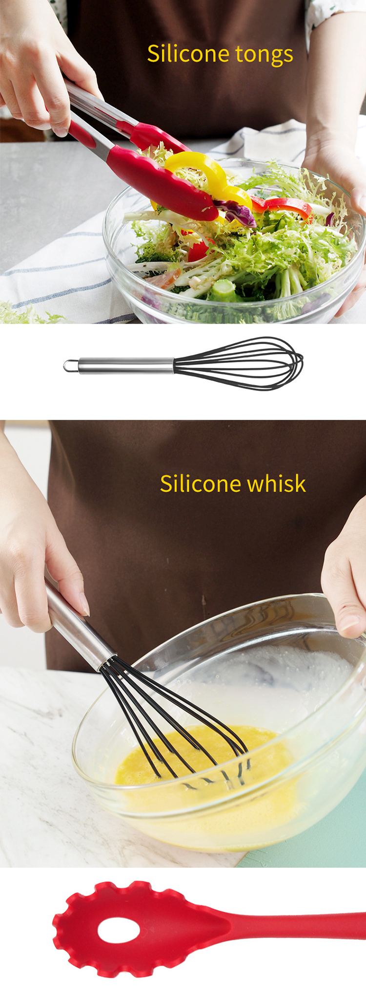 Lightweight Fadeless 10 Piece Silicone Kitchen Utensil Set