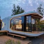 Graphic Design Prefabricated Outdoor Space Capsule Resort Hotel for Transport