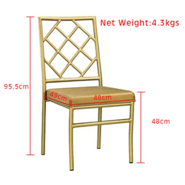 Aluminum Metal Chiavari Chair , Wedding Gold Chiavari Chairs With Cushion