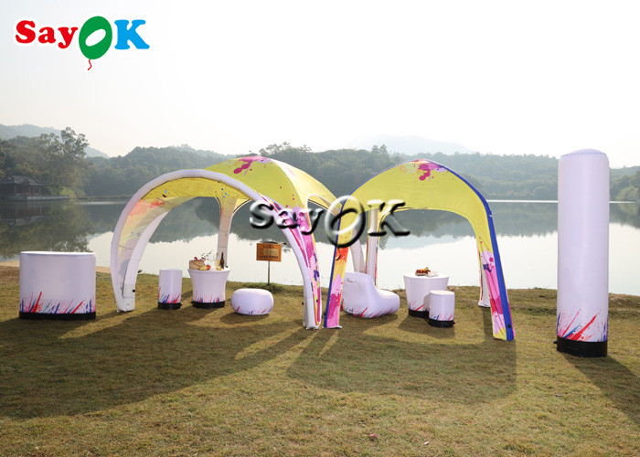Go Outdoors Air Tent TPU Full Printing Awning Inflatable X Tent 5m 17ft For Advertising