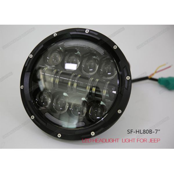 7 Inch Harley LED Headlight With OSRAM LED Chip , 80W High Low Beam LED Headlights
