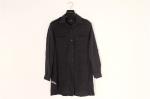 Casual Simple Black Ladies Longline Shirts 62% Viscose For Autumn