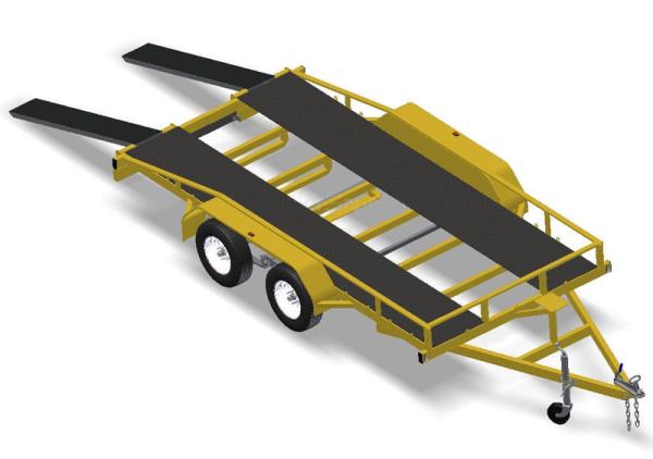 Heavy Duty 18 X 6’6" Flatbed Car Hauler , Lightweight Car Trailer For Car