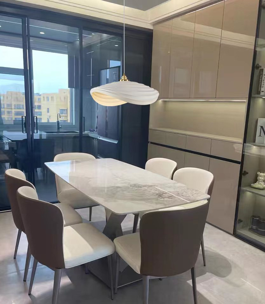 Nordic Minimalist Wabi Sabi Cream Style LED Dining Room Cafe Pendant Light(WH-VP-166)