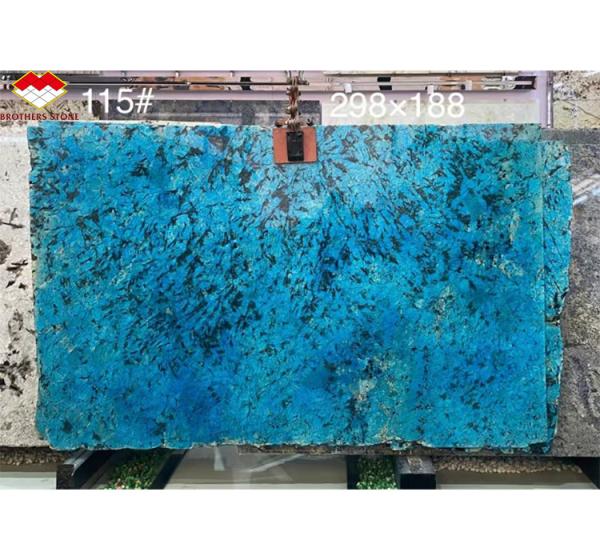 Modern Luxury Fantasy Blue Stone Calcite Marble Dining Table Top with Polished