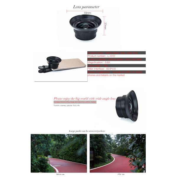 18mm Anamorphic Camera Lens , Super Wide 2x Anamorphic Lens For Cell Phone Photography