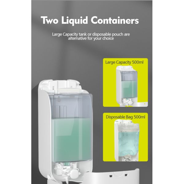 Modern ABS Wall Mounted Foam Soap Dispenser 500ML Commercial Hand Soap Dispenser
