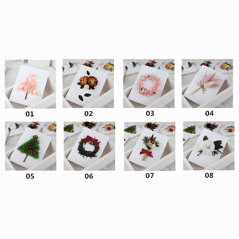 Handmade Beautiful Dried Flowers Card With Baby Breath Gypsophila Flowers