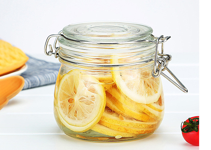 Round Sealable Shape Glass Jars Empty Transparent Glass Jar With Lid