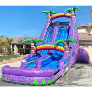 China Purple Kids Water Slide Inflatable Water Pool Play Water Games Inflatable Slide on sale