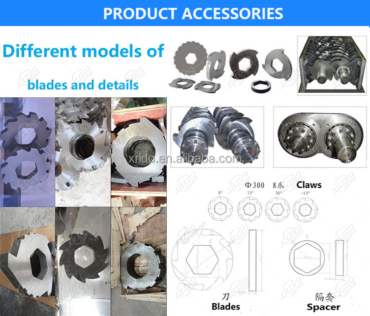 Aluminum Alloy Waste Shredder Machine Scrap Car Twin Shaft Shredder Machine