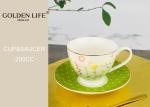 Spring Flower Patern Tea Cup Saucer 200ml Lead Free Microwave / Dishwasher Safe