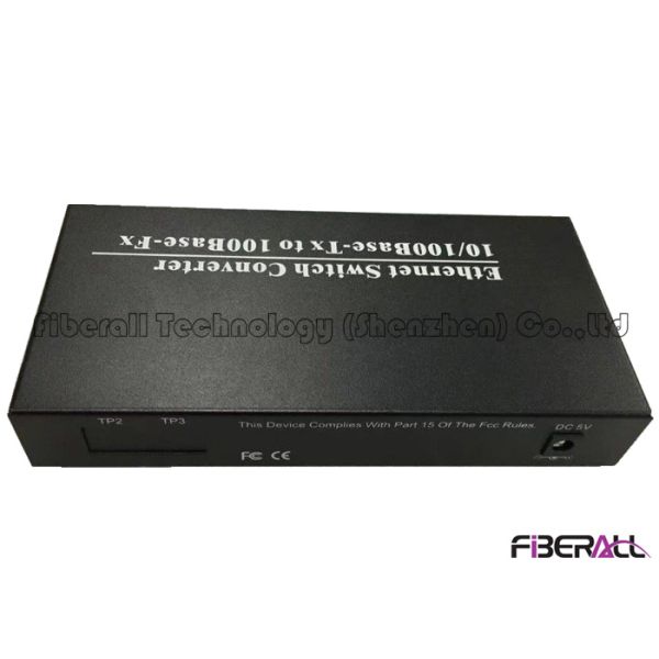 Fast Ethernet Convergent Fiber Switch With 4 Single Fiber SC Port & 1 RJ45 Port