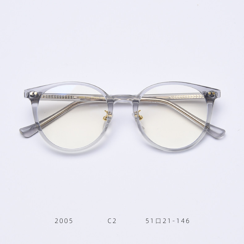 Myopia Female TR90 Material Glasses Trendy Net Red Round Blue Plate Flat Mirror Fashion Street Shooting