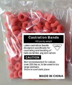 Wholesale Latex Castration Rings Bands For Goat And Other Animal 100pcs Per Bag Color orange from china suppliers