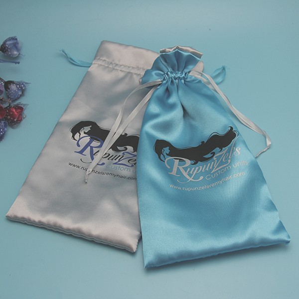 Luxury Hair Extensions Packaging Drawstring Bag Colorful 12 X 17cm Size