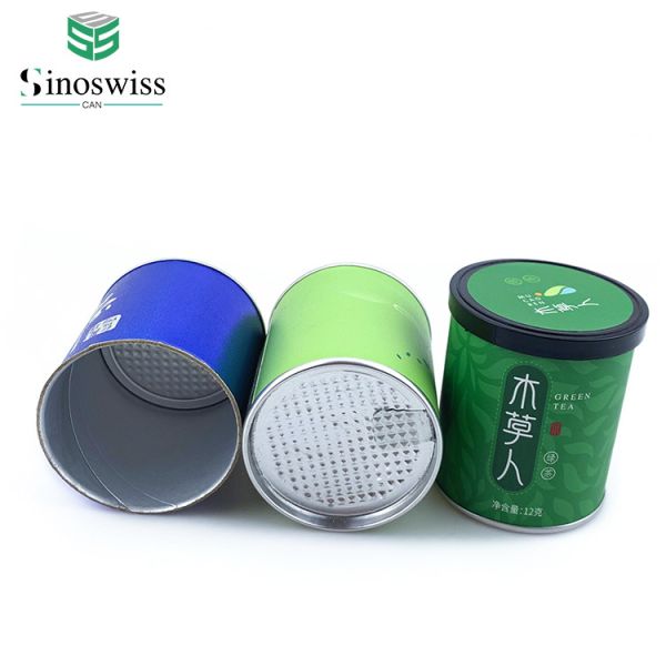 Mini Empty Tea Paper Cans Food Grade Paper Tube Container For Matcha Tea Packaging