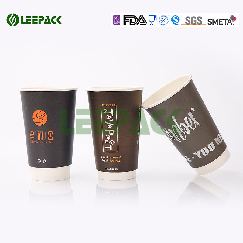 Personalized Disposable Paper Cups , Single Wall / Double Wall Ripple Coffee Cup