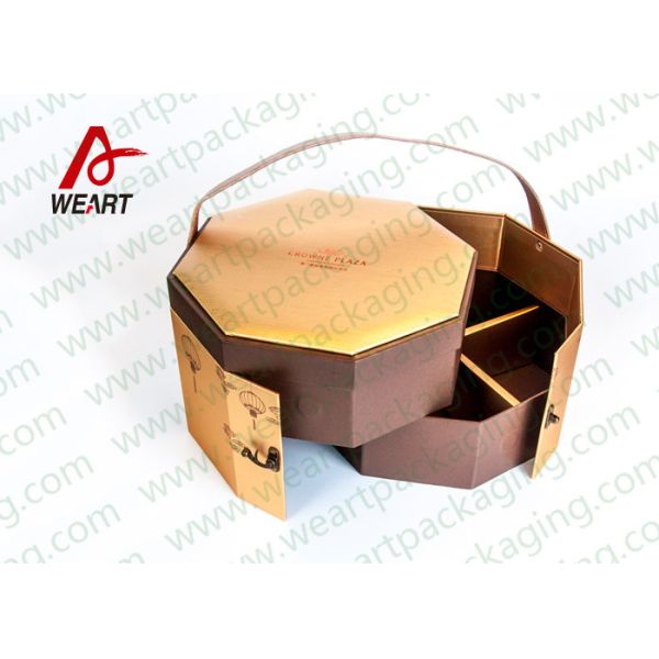 Art Paper Custom Hexagon Gift Box , Corrugated Cardboard Boxes With Lids